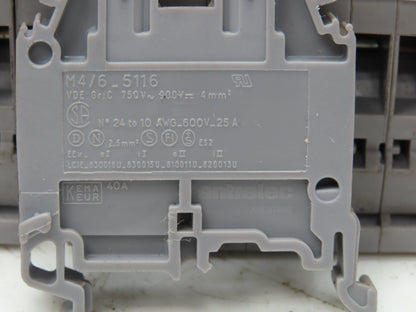 Entrelec M4/6_5116 Terminal Block 40A 600V Lot of 150