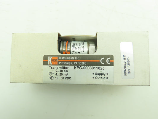 Kobold KPG-0003011825 High Precision Pressure Transmitter 0-30 PSI Transducer