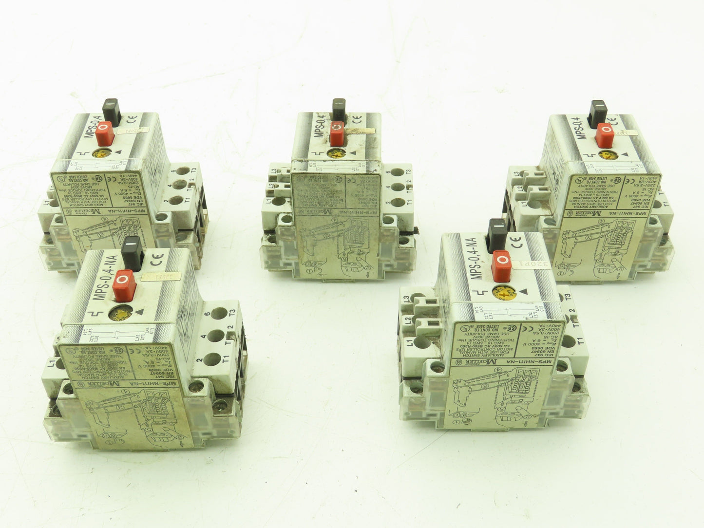 Klockner-Moeller Manual Motor Starter 1/2 Hp 480V 3Ph Aux Relay Lot of 5