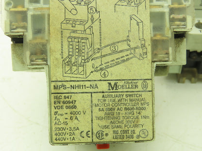 Klockner-Moeller Manual Motor Starter 1/2 Hp 480V 3Ph Aux Relay Lot of 5