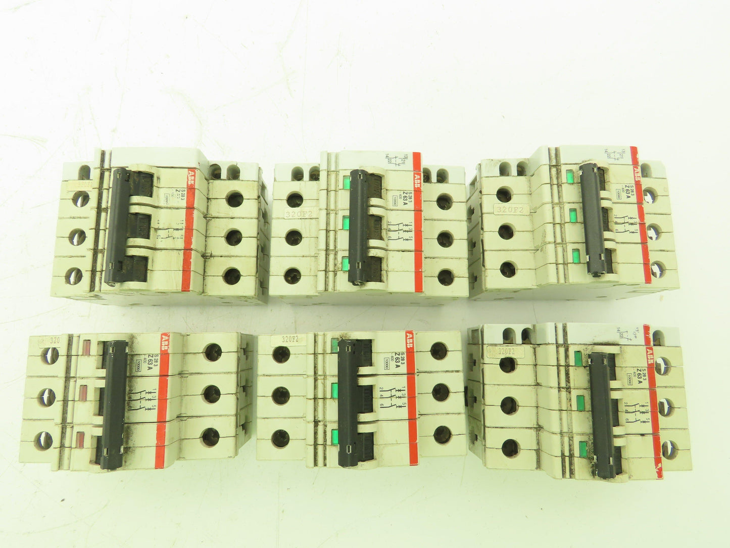 ABB S 28 3 Z63A Circuit Breaker 63A 400V 3P Lot of 6