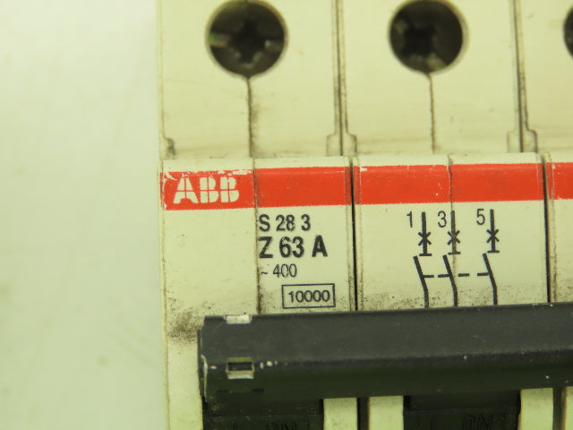 ABB S 28 3 Z63A Circuit Breaker 63A 400V 3P Lot of 6