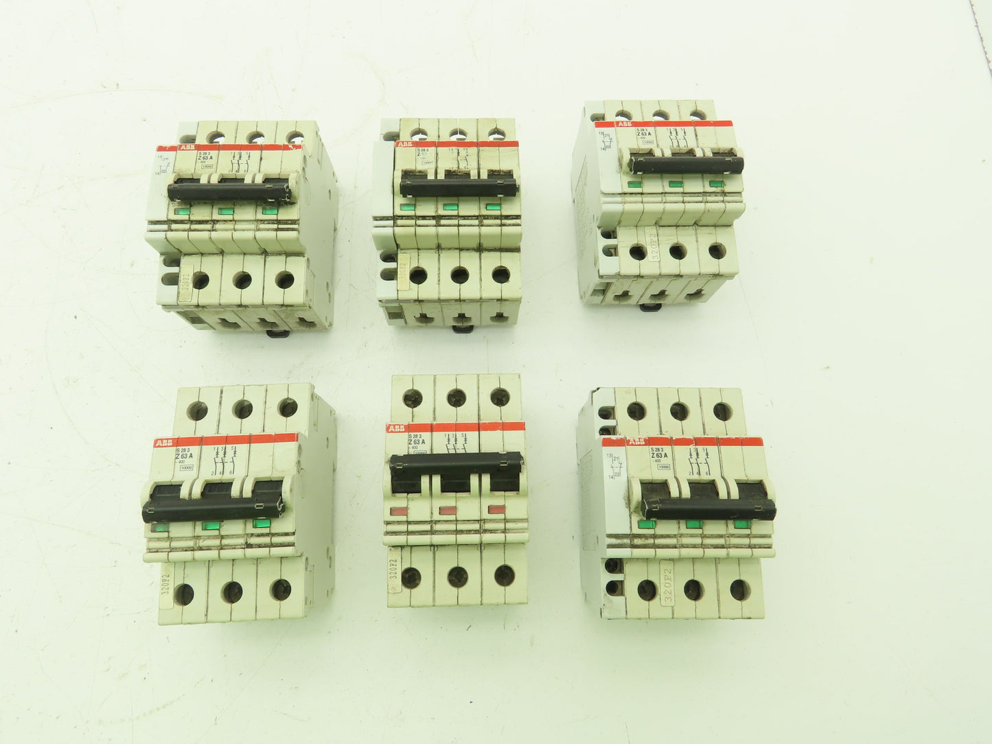 ABB S 28 3 Z63A Circuit Breaker 63A 400V 3P Lot of 6