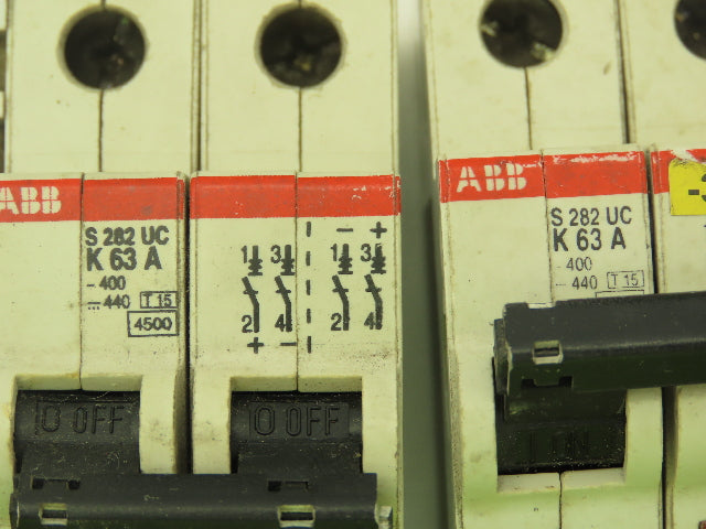 ABB S282UCK63A Circuit Breaker 63A 2 Pole 480V Lot of 7