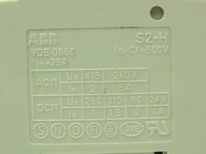 ABB S282UCK63A Circuit Breaker 63A 2 Pole 480V Lot of 7