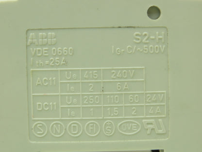 ABB S282UCK63A Circuit Breaker 63A 2 Pole 480V Lot of 7
