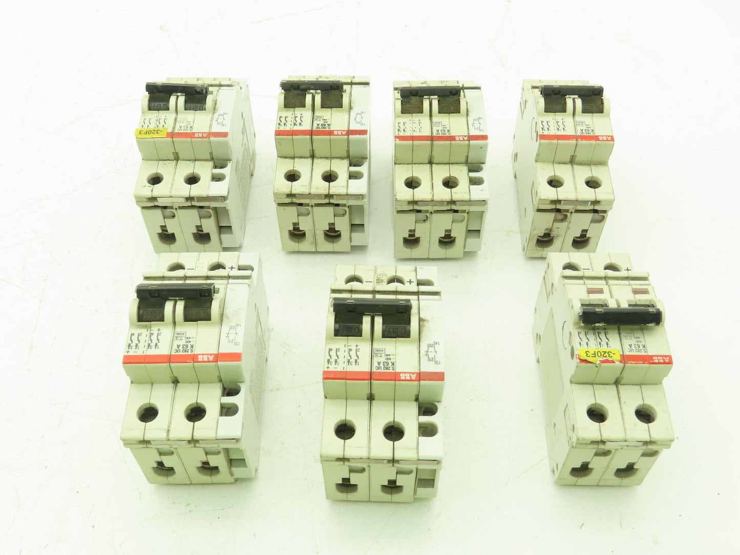 ABB S282UCK63A Circuit Breaker 63A 2 Pole 480V Lot of 7