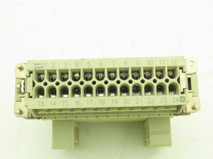 Harting Han 24 E-M 24-Pin Cable Connector Plug Set 16 Amp 600V Lot of 5
