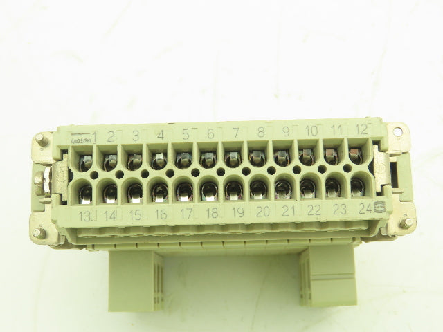 Harting Han 24 E-M 24-Pin Cable Connector Plug Set 16 Amp 600V Lot of 5