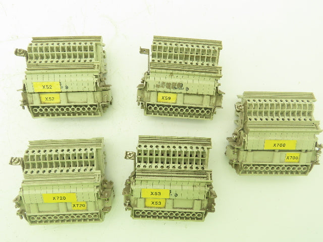 Harting Han 24 E-M 24-Pin Cable Connector Plug Set 16 Amp 600V Lot of 5