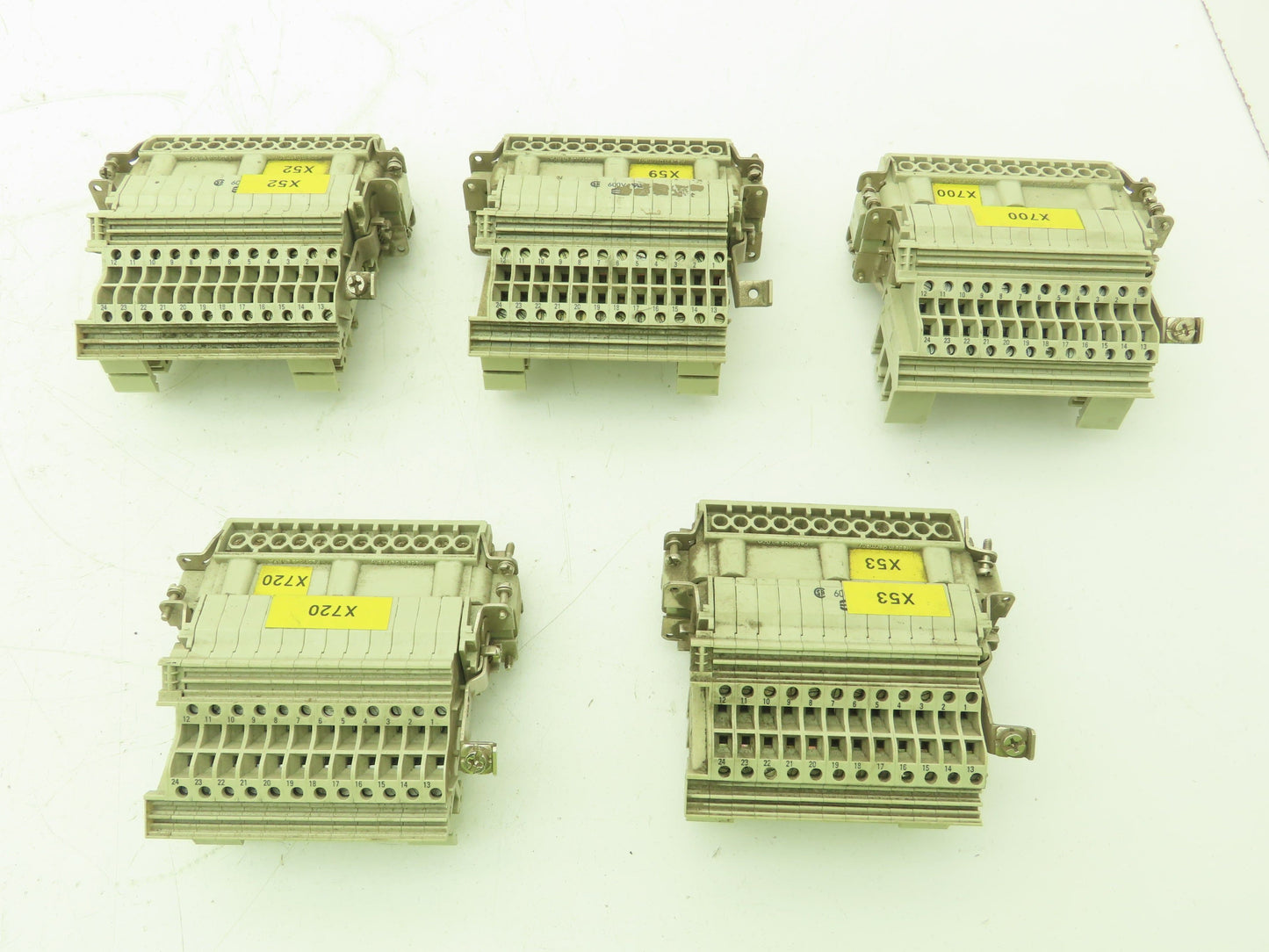Harting Han 24 E-M 24-Pin Cable Connector Plug Set 16 Amp 600V Lot of 5