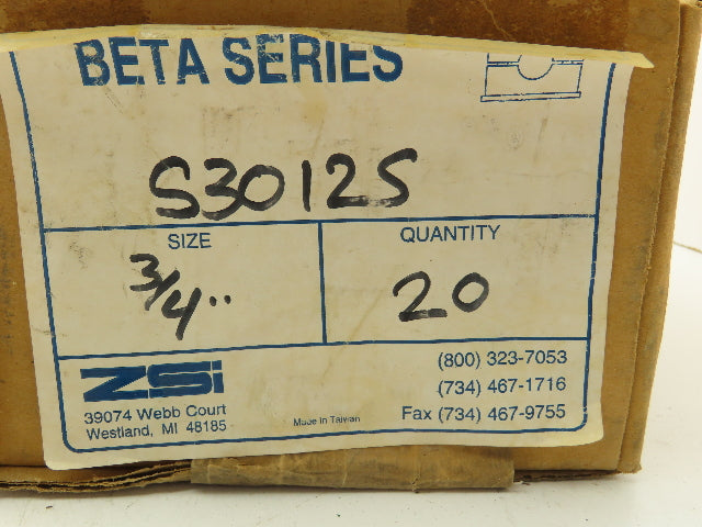 ZSI S3012S Polypropylene Beta Clamp 3/4" Hose Pipe Hanger Holder Lot of 20