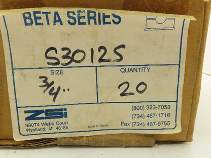 ZSI S3012S Polypropylene Beta Clamp 3/4" Hose Pipe Hanger Holder Lot of 20