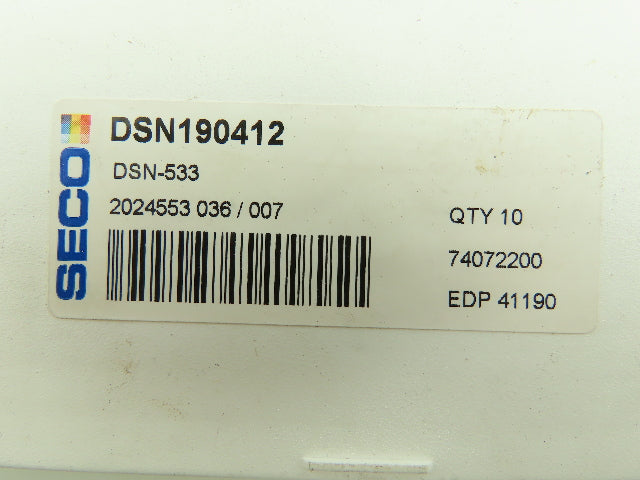 Seco Tool DSN190412 Carbide Insert Seat Anvil Shim Lot of 30