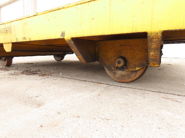 13'x 8' Steel Flat Bed Rail Car Heavy Duty Industrial Steel Wheel Track Trailer