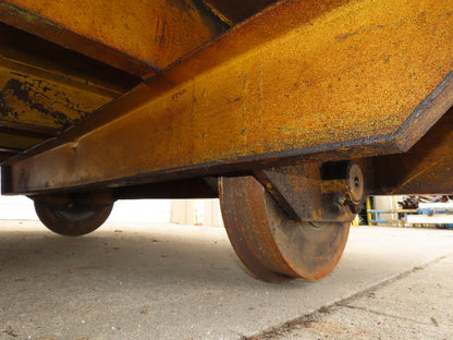 13'x 8' Steel Flat Bed Rail Car Heavy Duty Industrial Steel Wheel Track Trailer