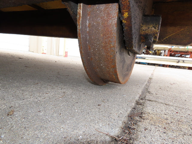 13'x 8' Steel Flat Bed Rail Car Heavy Duty Industrial Steel Wheel Track Trailer