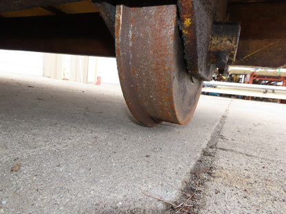 13'x 8' Steel Flat Bed Rail Car Heavy Duty Industrial Steel Wheel Track Trailer