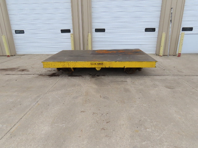 13'x 8' Steel Flat Bed Rail Car Heavy Duty Industrial Steel Wheel Track Trailer