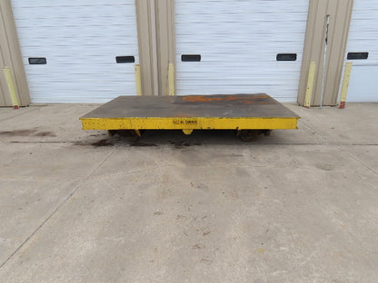 13'x 8' Steel Flat Bed Rail Car Heavy Duty Industrial Steel Wheel Track Trailer