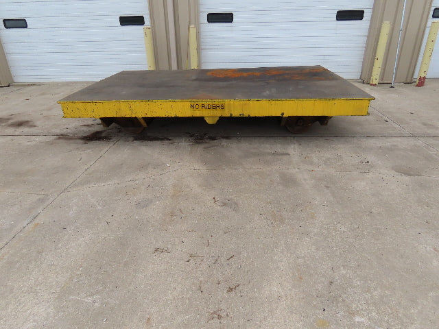 13'x 8' Steel Flat Bed Rail Car Heavy Duty Industrial Steel Wheel Track Trailer