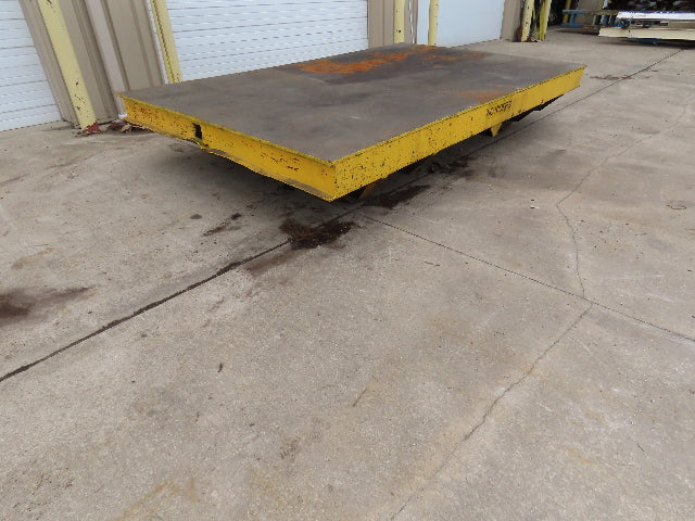 13'x 8' Steel Flat Bed Rail Car Heavy Duty Industrial Steel Wheel Track Trailer