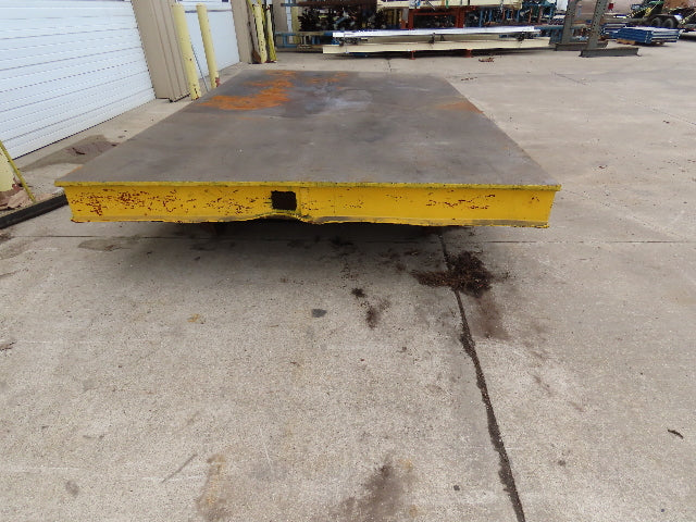 13'x 8' Steel Flat Bed Rail Car Heavy Duty Industrial Steel Wheel Track Trailer