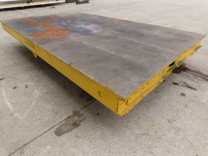 13'x 8' Steel Flat Bed Rail Car Heavy Duty Industrial Steel Wheel Track Trailer