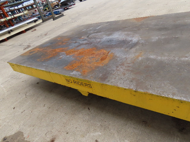 13'x 8' Steel Flat Bed Rail Car Heavy Duty Industrial Steel Wheel Track Trailer