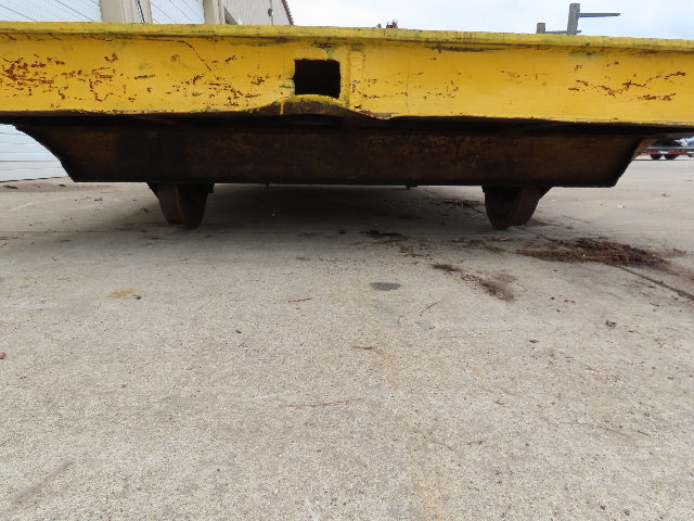 13'x 8' Steel Flat Bed Rail Car Heavy Duty Industrial Steel Wheel Track Trailer
