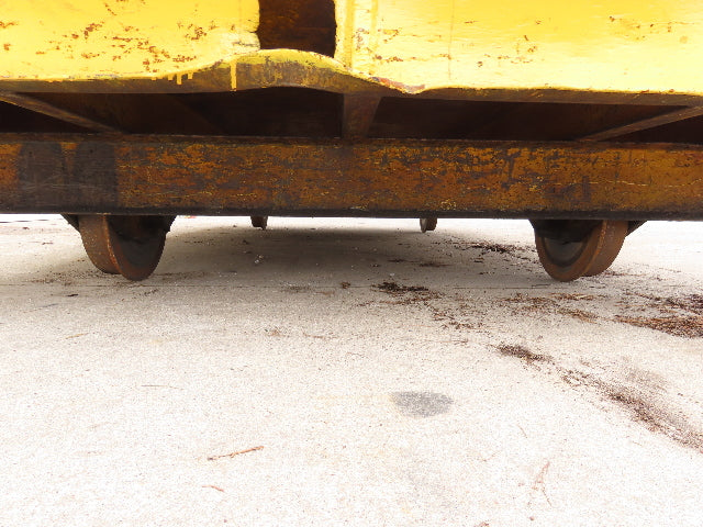 13'x 8' Steel Flat Bed Rail Car Heavy Duty Industrial Steel Wheel Track Trailer