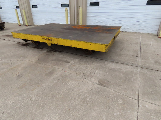13'x 8' Steel Flat Bed Rail Car Heavy Duty Industrial Steel Wheel Track Trailer