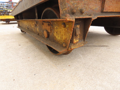 8'x6' Steel Flat Bed Rail Car Heavy Duty Industrial Steel Wheel Track Trailer
