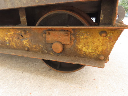 8'x6' Steel Flat Bed Rail Car Heavy Duty Industrial Steel Wheel Track Trailer