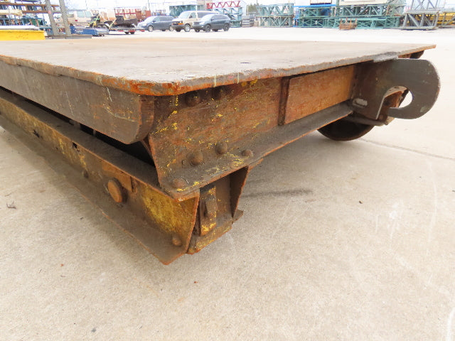 8'x6' Steel Flat Bed Rail Car Heavy Duty Industrial Steel Wheel Track Trailer