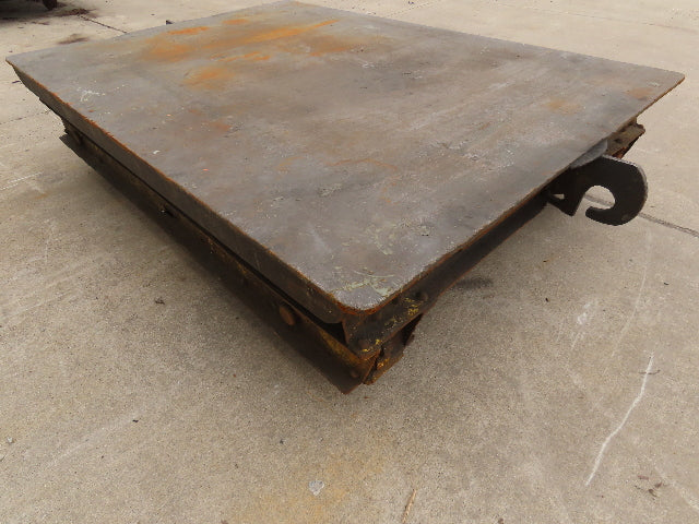 8'x6' Steel Flat Bed Rail Car Heavy Duty Industrial Steel Wheel Track Trailer