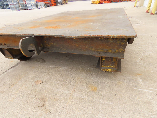 8'x6' Steel Flat Bed Rail Car Heavy Duty Industrial Steel Wheel Track Trailer