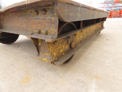 8'x6' Steel Flat Bed Rail Car Heavy Duty Industrial Steel Wheel Track Trailer