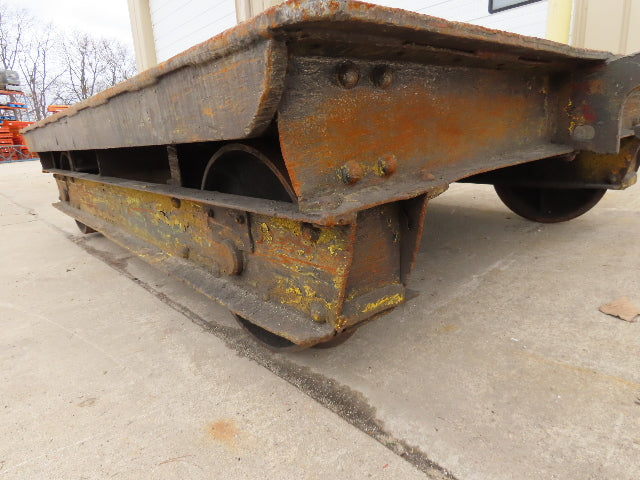 8'x6' Steel Flat Bed Rail Car Heavy Duty Industrial Steel Wheel Track Trailer