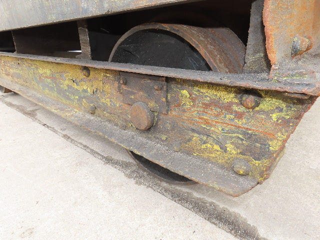 8'x6' Steel Flat Bed Rail Car Heavy Duty Industrial Steel Wheel Track Trailer