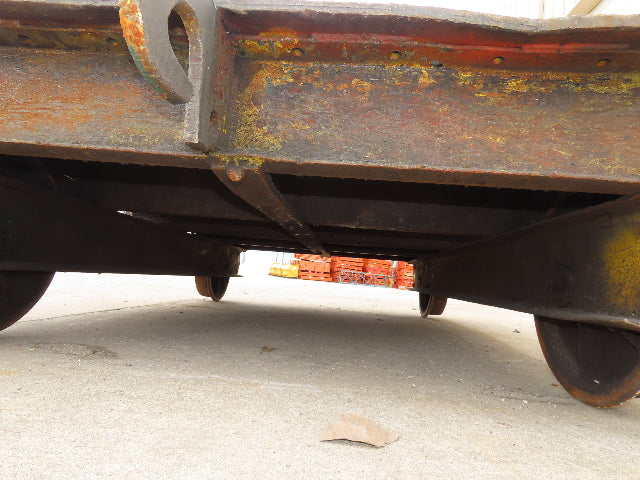 8'x6' Steel Flat Bed Rail Car Heavy Duty Industrial Steel Wheel Track Trailer