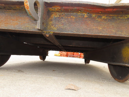 8'x6' Steel Flat Bed Rail Car Heavy Duty Industrial Steel Wheel Track Trailer