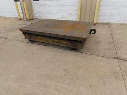 8'x6' Steel Flat Bed Rail Car Heavy Duty Industrial Steel Wheel Track Trailer