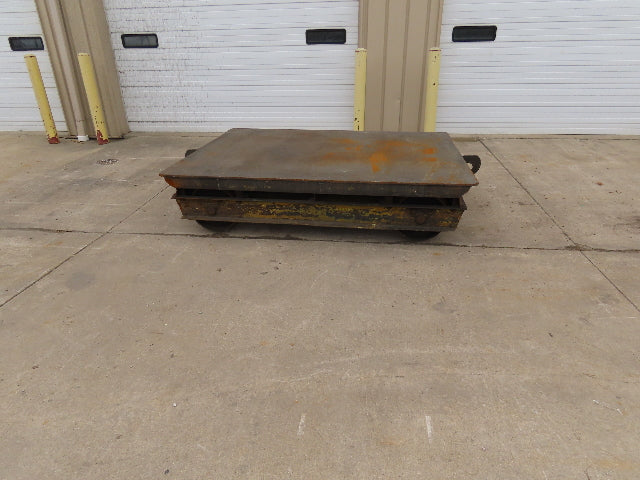 8'x6' Steel Flat Bed Rail Car Heavy Duty Industrial Steel Wheel Track Trailer