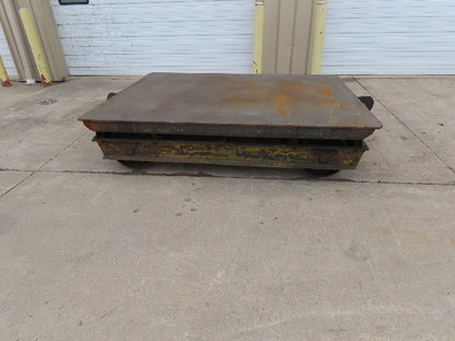 8'x6' Steel Flat Bed Rail Car Heavy Duty Industrial Steel Wheel Track Trailer