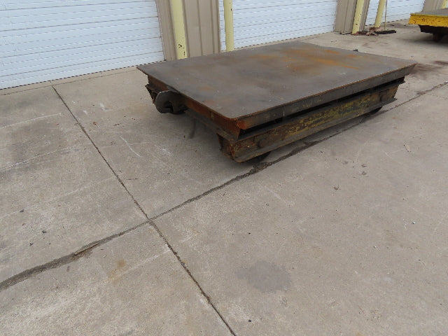 8'x6' Steel Flat Bed Rail Car Heavy Duty Industrial Steel Wheel Track Trailer