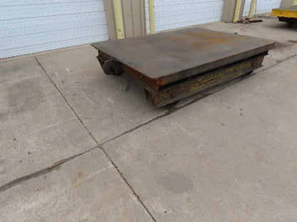 8'x6' Steel Flat Bed Rail Car Heavy Duty Industrial Steel Wheel Track Trailer