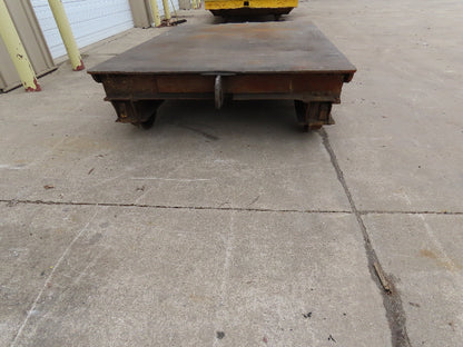 8'x6' Steel Flat Bed Rail Car Heavy Duty Industrial Steel Wheel Track Trailer