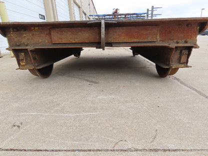 8'x6' Steel Flat Bed Rail Car Heavy Duty Industrial Steel Wheel Track Trailer