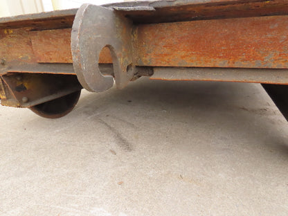 8'x6' Steel Flat Bed Rail Car Heavy Duty Industrial Steel Wheel Track Trailer